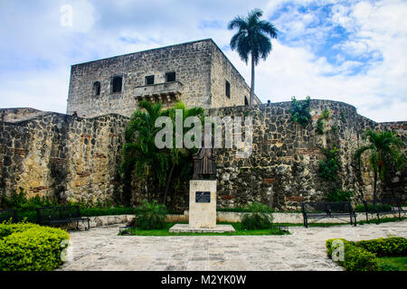 Mueso Alcazar de Colon on the Plaza Espagna, Unesco world heritage sight the old town of Santo Domingo, Dominican Republic Stock Photo