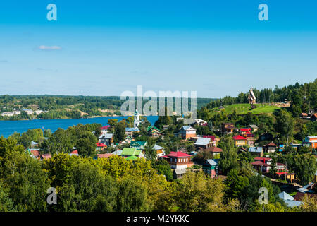 Overlook over Plyos and the volga river, Golden ring, Russia Stock Photo