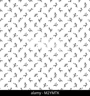 Football players icons set. Vector illustration of abstract seamless soccer wallpaper pattern for your graphic and web design Stock Vector
