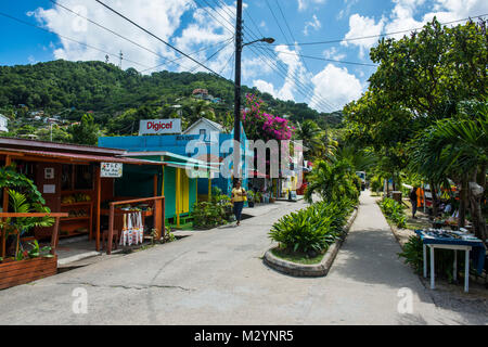 Street scene in Port Elizabeth, Bequia, St. Vincent and the Grenadines, Carribean Stock Photo
