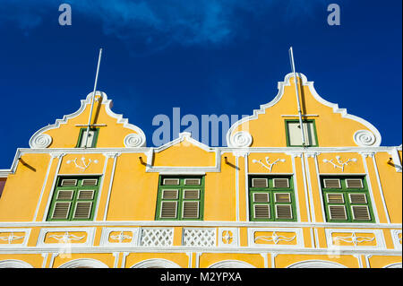 The colourful dutch houses at the Sint Annabaai in Wilemstad City, capital of Curacao, ABC Islands, Netherland antilles, Carribbean Stock Photo