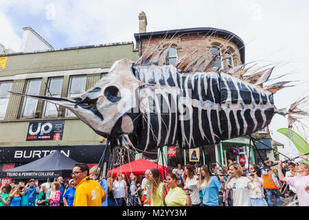 England, Cornwall, Penzance, Golowan Festival Parade Stock Photo