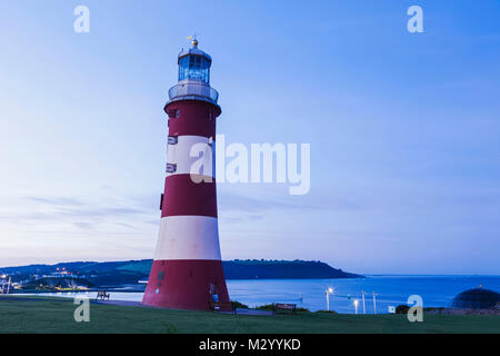 England, Devon, Plymouth, Plymouth Hoe, Smeaton's Tower aka Eddystone Lighthouse Stock Photo