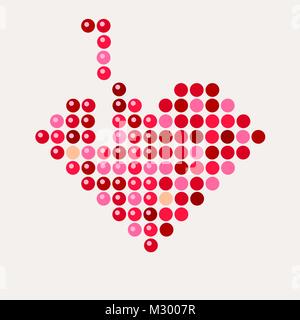 abstract mosaic heart for Valentine's Day, tetris game style. vector Stock Vector