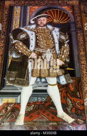 England, West Sussex, Petworth, Petworth House, The Carved Room, Portrait of Henry VIII Stock Photo