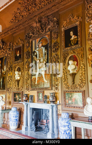 England, West Sussex, Petworth, Petworth House, The Carved Room, Portrait of Henry VIII Stock Photo