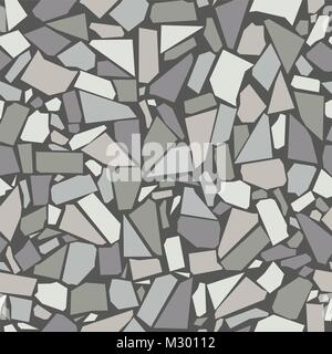 vector gray vintage ceramic tiles wall decoration, seamless pattern Stock Vector