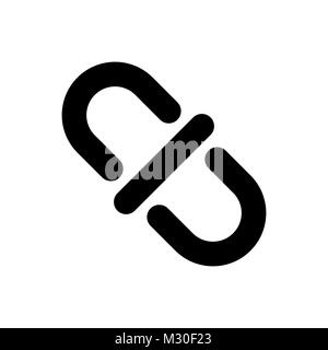Unlink icon. Unlock chain symbol isolated on white Stock Vector