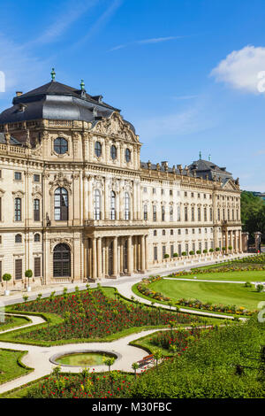 Germany, Bavaria, Romantic Road, Wurzburg, Wurzburg Residence and Court Garden Stock Photo