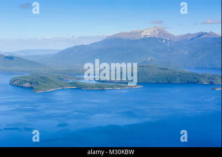 Aerial of a huge fjord in Fjordlands, South Island, New Zealand Stock Photo