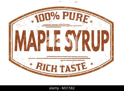 Maple syrup grunge rubber stamp on white background, vector illustration Stock Vector