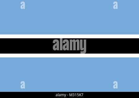 Official Large Flat Flag of Botswana Horizontal Stock Photo