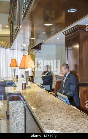 Baltimore Maryland,Baltimore Street,Radisson Plaza Lord Baltimore,hotel hotels lodging inn motel motels,1928,historic building,lobby,front desk check Stock Photo