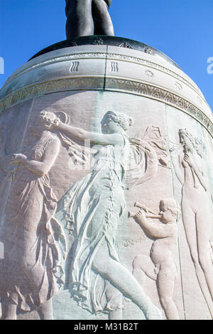 Baltimore Maryland,Fort McHenry National Monument and historic Shrine,Star Spangled Banner,Francis Scott Key,pedestal,sculpture,Orpheus with the Awkwa Stock Photo