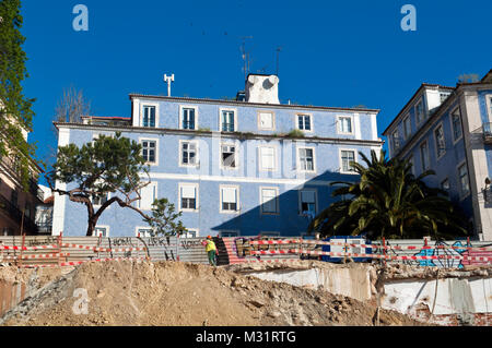 Construction work. Lisbon, Portugal Stock Photo