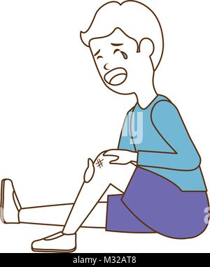 boy with the scraped knee Stock Vector