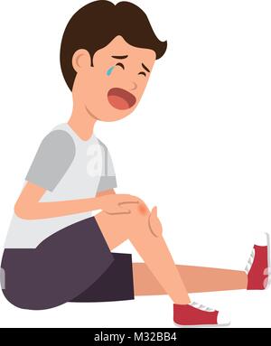 boy with the scraped knee Stock Vector