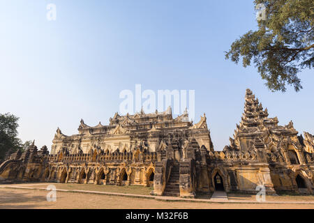 Maha Aungmye (Aung Mye) Bonzan monastery (also known asn Me Nu Ok Kyaung or Me Nu's Brick Monastery) in Inwa (Ava) near Mandalay in Myanmar (Burma). Stock Photo