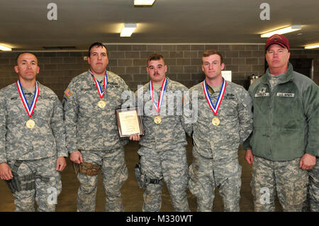 Soldiers and airmen participate in the Sergeants’ Major Matches on March 23 at the Camp Gruber Training Site near Muskogee. (U.S. Army photo by Sgt. 1st Class Darren D. Heusel, Joint Forces Headquarters Public Affairs) Sergeants u2019 Major Matches 216 by Oklahoma National Guard Stock Photo