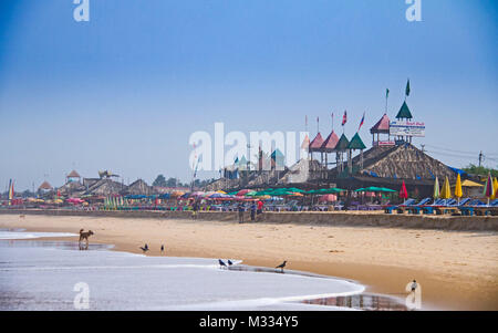 shacks on the beach at Goa Stock Photo