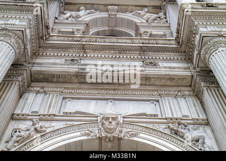 Philadelphia Pennsylvania,Market Street,Penn Square,City Hall,building,public building,Second Empire style,architect John McArthur,bust,Benjamin Frank Stock Photo