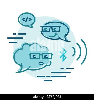 Geek interaction Stock Vector
