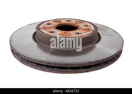 Close-up of an old disc brake on a car Stock Photo