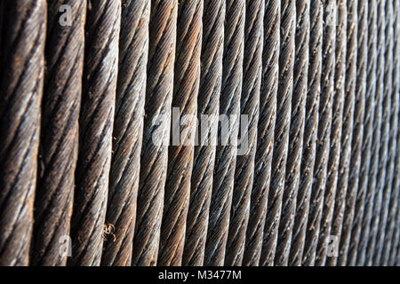Close-up of old steel cable Stock Photo