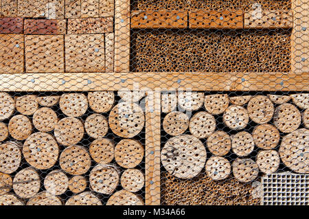 Insect asylum, insect box, an artificial help for nesting and overwintering insects Stock Photo