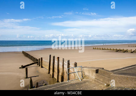 Steps down to the beach at Barmouth Gwynedd North Wales UK Stock Photo