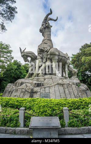 The Statue Five Goats, which was built in April 1960, one of the most famous landmark building in canton. Stock Photo