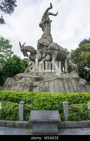 The Statue Five Goats, which was built in April 1960, one of the most famous landmark building in canton. Stock Photo