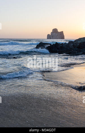 Sunset on the Beach of Masua, Iglesias, Sud Sardegna province, Sardinia,  Italy, Europe Stock Photo - Alamy