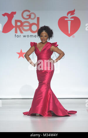 New York, USA. 8th Feb, 2018. Lynn Whitfield walks the runway during the American Heart Association's Go Red For Women Red Dress Collection 2018 presented by Macy's February 8, 2018 in New York. Credit: Erik Pendzich/Alamy Live News Stock Photo