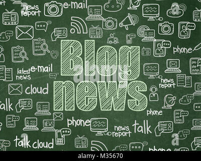 News concept: Blog News on School board background Stock Photo