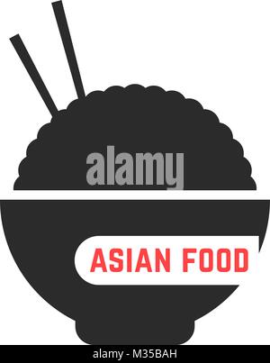 simple asian food logo Stock Vector