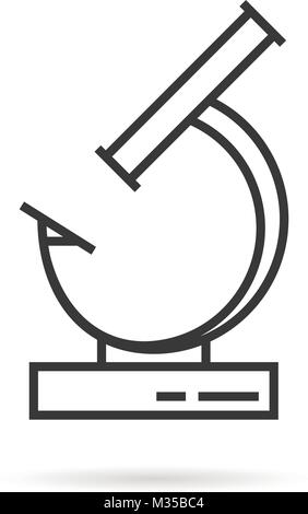 black thin line microscoppe icon Stock Vector