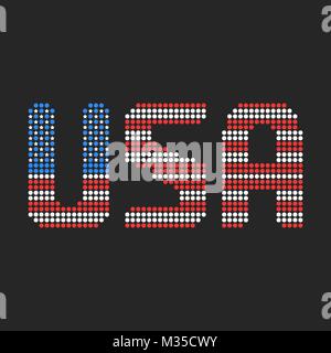 usa text in flag colors Stock Vector