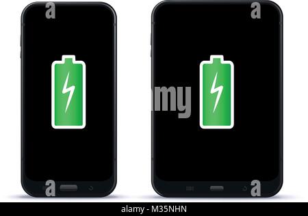 Mobile Phone and Tablet Computer With Full Battery Vector Illustration Stock Vector