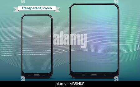 Mobile Phone and Tablet PC With Transparent Screen Stock Vector