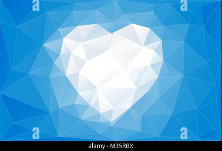 Heart and Abstract vector background with triangles Stock Vector