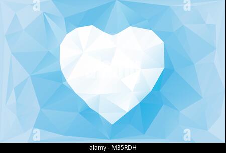 Heart and Abstract vector background with triangles Stock Vector