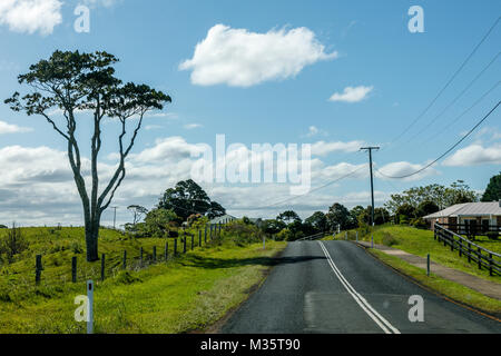 Australian countryside. Road through the farms. Sunshine coast, Queensland, Australia Stock Photo