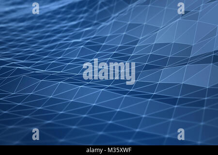 3d digital landscape mountain data connection geometry illustration concept Stock Photo