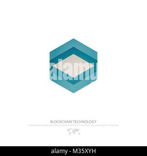 blockchain technology, honeycomb icon. vector smart contract block isolated sign. decentralized transactions logo design. crypto currencies, hexagonal Stock Vector