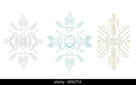 Set of pale tribal shapes . Vector . Stock Vector