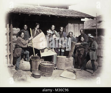 1860's Japan - portrait of a group of men and women ...