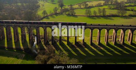 Ouse Valley Viaduct, Sussex, UK Aerial view Stock Photo