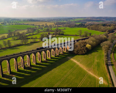 Ouse Valley Viaduct, Sussex, UK Aerial view Stock Photo