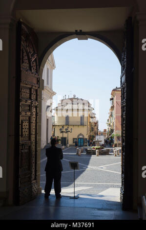 Europe, Italy, Latium, Castel Gandolfo. The front facade Palazzo Apostolico, Papal Summer Palace. Carlo Maderno Architect Stock Photo
